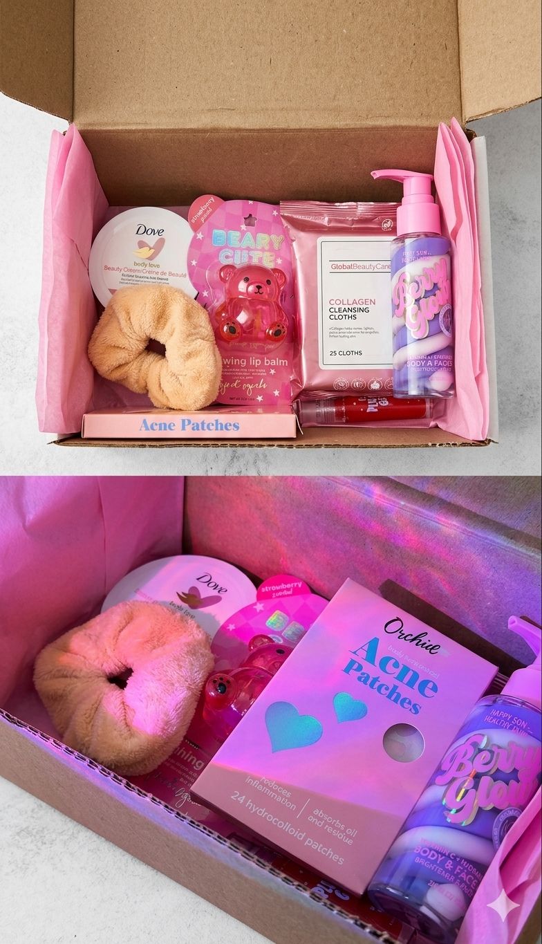 Pink Glow Up Self-Care Kit – Skincare & Aesthetic Gift Set